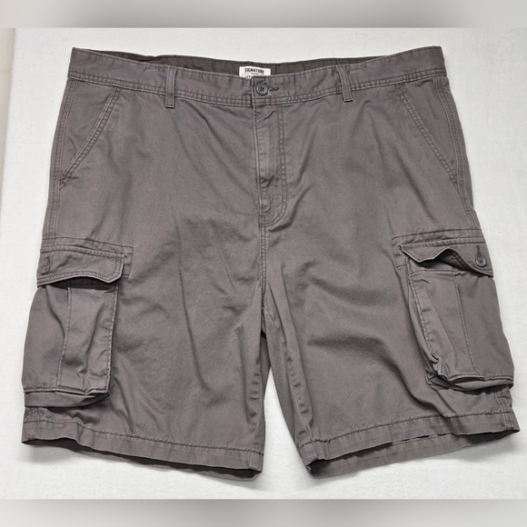 Levi Strauss Signature Gold W44 Cargo Shorts Gray Zipper Fly - Picture 1 of 5
